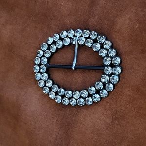 Large Fashion Bling Belt Buckle Black Crystal 4 inches long by Lorad